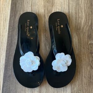 Kate Spade Black Jelly Flip Flops size 6